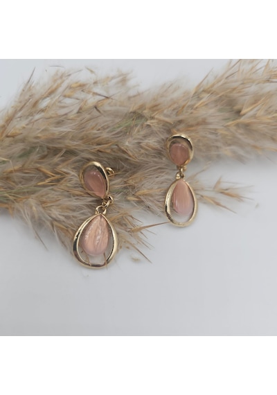 Pembe 60's Vintage Küpe Pembe