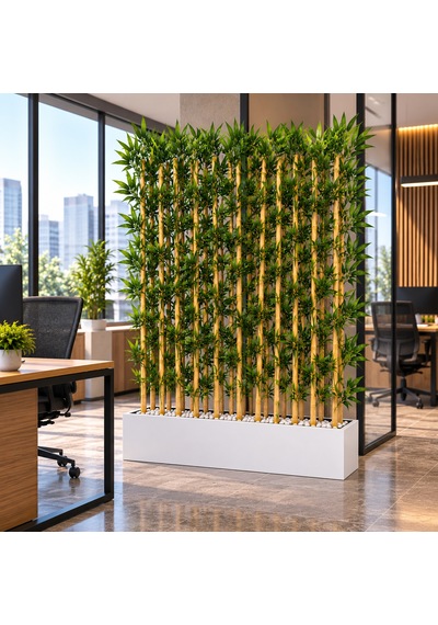 100+50 Cm Saksıda 22 Adet 200 Cm Bambu Sparator Çok Renkli