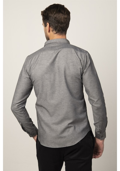 Tudors Slim Fit Dar Kesim Oxford Spor Erkek Gömlek-21475 Gri Tudors Slim Fit Dar Kesim Oxford Spor Erkek Gömlek-21475 Gri