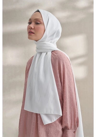 Armanda Krep Jakar Prizma Desen Şal - 70 X 190 Krem