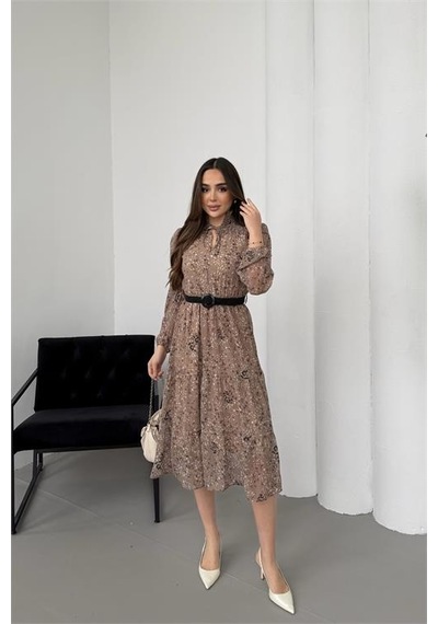 Neşeli Butik Kadın Bej Dik Yaka Bağlama Detaylı Şifon Kumaş Uzun Kol Midi Elbise Nbelb01 Bej Neşeli Butik Kadın Bej Dik Yaka Bağlama Detaylı Şifon Kumaş Uzun Kol Midi Elbise Nbelb01 Bej