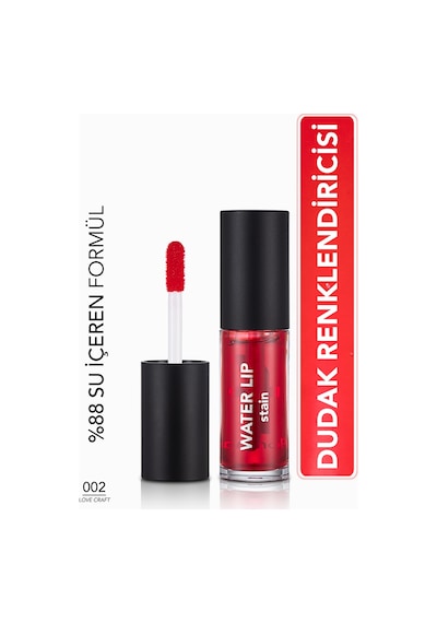 Flormar Kalıcı Mat Dudak Tint'i (Kırmızı) - Water Lip Stain - 002 Love Craft - 8682536042178