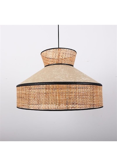 Mylamp Nubu Doğal Hazeranlı & Fildişi Hasır Kadife Kumaş 50x35 Cm Krem