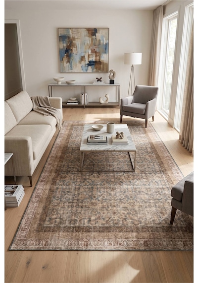 Artloop İstanbul Kahverengi Vintage Dokuma Tabanlı Şönil Halı Al 655 Kahverengi - Vintage