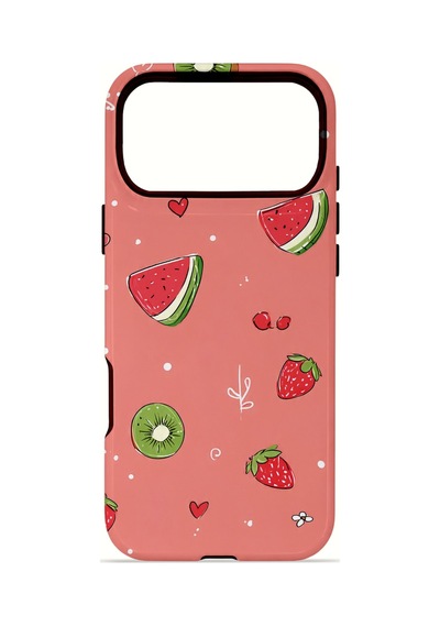Apple iPhone Uyumlu 17 Pro Max Vorian Çift Katmanlı Magsafe Kılıf Summer Fruit Crush