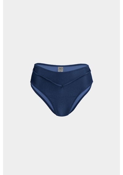 Açelyaokcu Premium Biye Detaylı Rhea Yüksek Bel Kadın Bikini Altı Lacivert