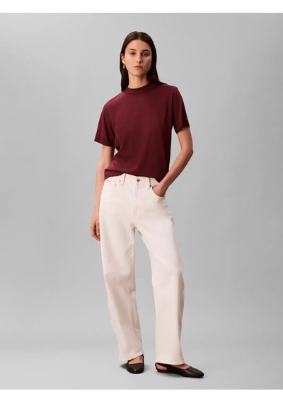 Calvin Klein Ss Silk Touch Fine K, Gex Bordo Kadın T-shirt