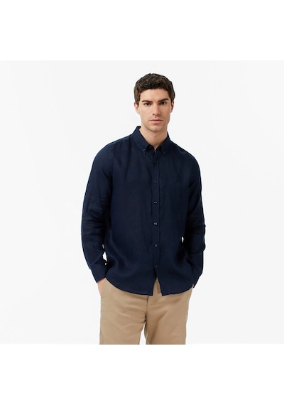 Nautica Regular Fit Erkek Keten Gömlek W65101t Lacivert