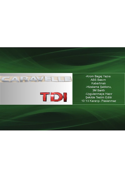 Caravelle Ve Tdı Tdı Kırmızı Krom Bagaj Yazısı Seti 2'li 3m 3d Abs