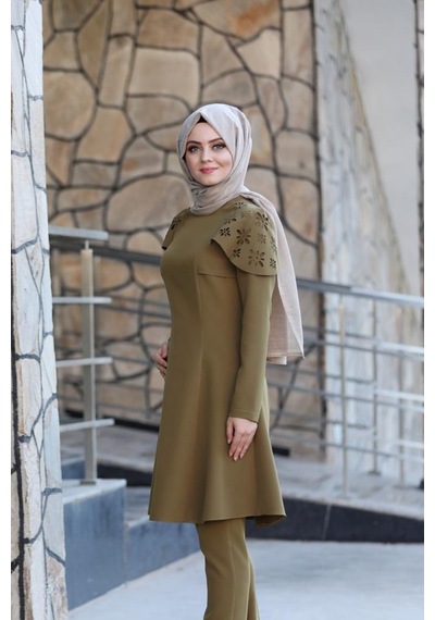 İbrahim Burak Etiler Collection Pelerinli Takım Elbise Mc0034 Haki