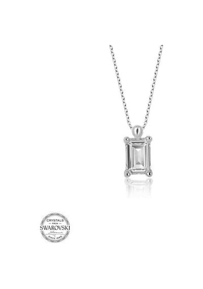 Swarovski Taşlı Gümüş Baget Tektaş Kadın Kolye (551181403)