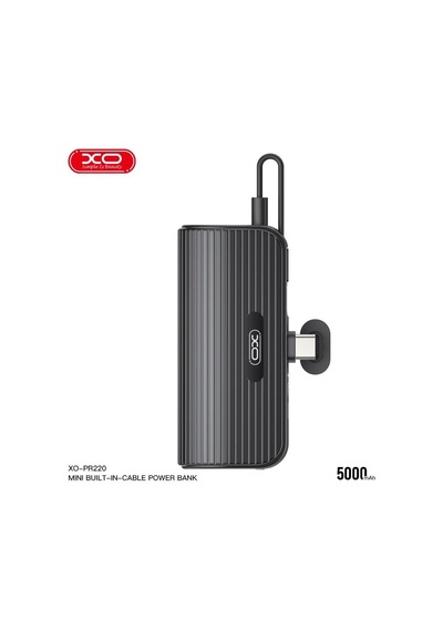 20w Pd Hızlı Şarjlı Dahili Type-c Kablolu Ve Standlı Mini Powerbank 5000 Mah Taşınabilir Şarj Cihazı Beyaz