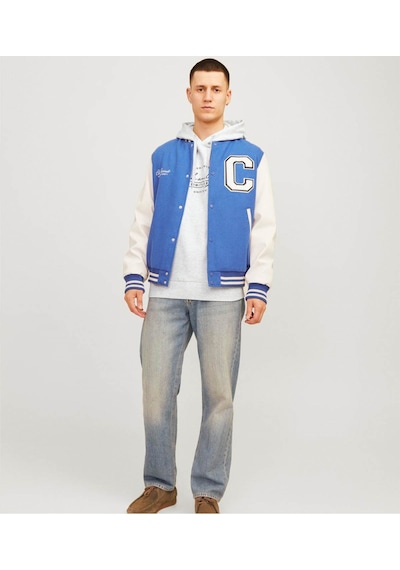 Jack & Jones Erkek Sweatshirt Beyaz 12256838 Jjferrıs Sweat Hood 25kw21000484 W2100384 Beyaz