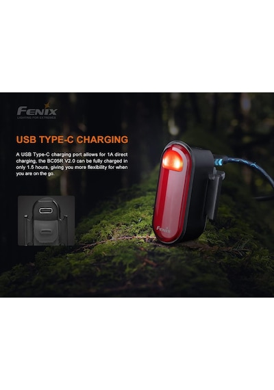 Fenix Bc05r V2.0 15 Lümen Ultra Parlak Kompakt Bisiklet Arka Lambası, Usb-c Şarj Edilebilir, Uzun Çalışma Süreli Çok Renkli