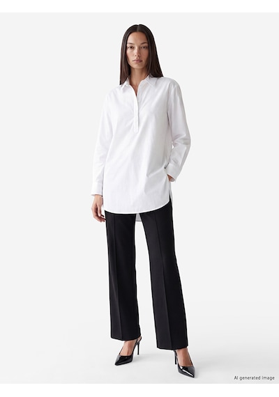 LC Waikiki Lc Waıkıkı Beyaz Oversize Poplin Kadın Gömlek Tunik