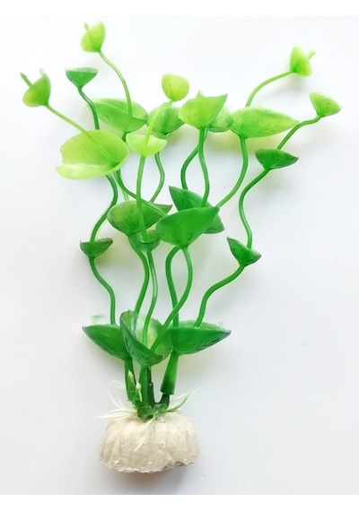 Plastik Süs Yapay Fanus Akvaryum Bitkisi Dekoru 14 Cm - Yeşil