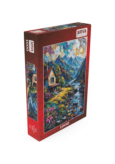 Nova Puzzle 1000 Parçalık Dere Kenarında Büyülü Ev Puzzle - Dere Puzzle 41212
