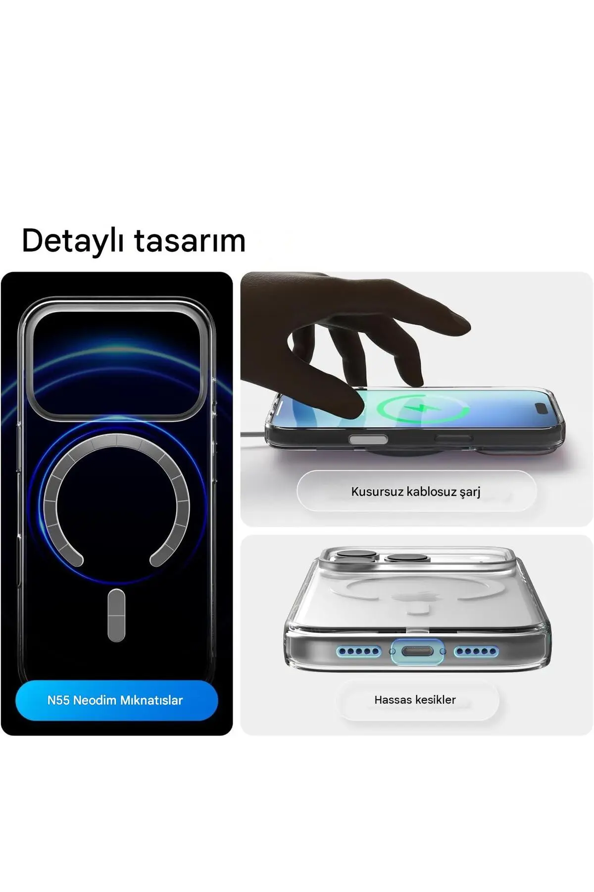 İphone 18 Pro/17 Pro Şeffaf Mika Kılıf Magsafe Uyumlu Sararmayan İnce Koruyucu Telefon Kılıfı Seffaf