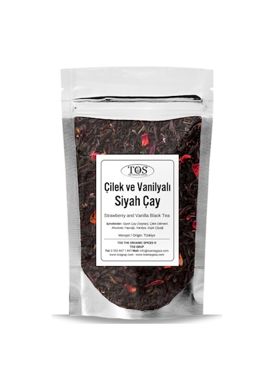 Tos The Organic Spices Çilek ve Vanilyalı Siyah Çay 100 G
