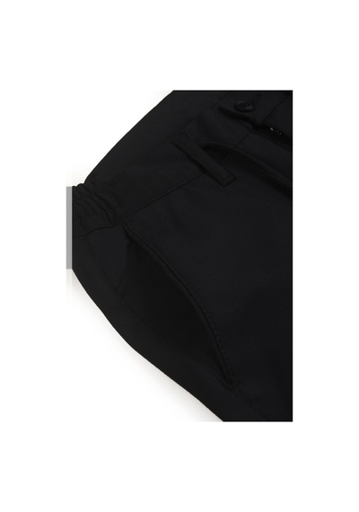 Deepsea Siyah Esnek Kumaş Slim Fit Beli Lastikli Günlük Spor Pantolon 2601070 Siyah