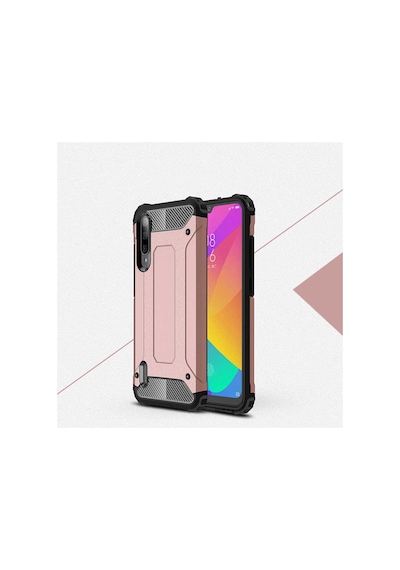 Ekılıf - Xiaomi Mi 9 Lite Uyumlu Kılıf Çift Katman Zırh Tank Crash Military Kapak - Kırmızı