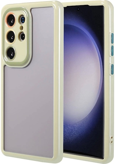 Galaxy Uyumlu S23 Ultra Kılıf Kamera Korumalı Renkli Kenar Ve Çerçeve Tasarımlı Redclick Vitamin Kapak - Yeşil