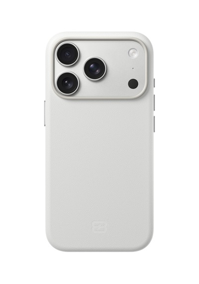 İphone 18 Pro Uyumlu 6.3 İnç Nappa Premium Vegan Deri Magsafe Kılıf Beyaz