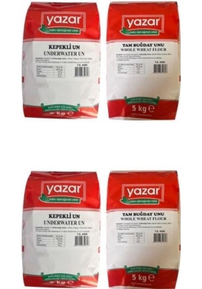 Yazar Taş Değirmen Kepekli Un + Tam Buğday Unu 4 x 5 KG