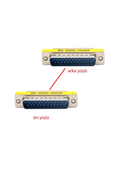 25 Pin Lpt Paralel Port Erkek - Erkek Çevirici Dönüştürücü 5'li Set