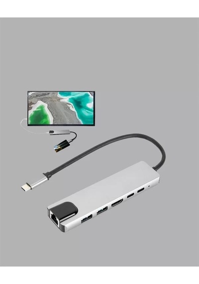 Home Type C Dönüştürücü 2 Usb3.0, Sd/ms, 4k Hdmı & Rj45 İle Profesyonel Kullanım
