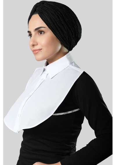 Hürrem Bone Beyaz Gömlek Yakalı Boyunluk Terikoton Düz 1015 42 Beyaz
