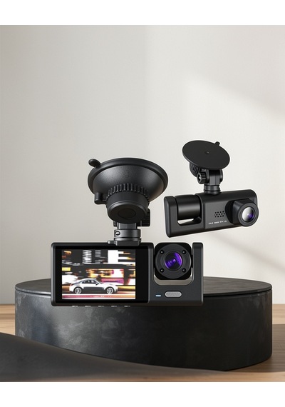 3 Kameralı Full Hd Araç Kamerası, Ön, İç Ve Arka Görüşlü