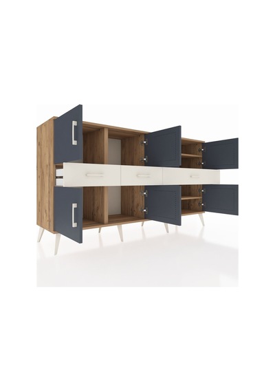 Hyperion Konsol 5 Raflı 3 Çekmeceli 8 Kapaklı 176x44x99 Çam-antra Çam-antrasit/aytaşı Hyperion Konsol 5 Raflı 3 Çekmeceli 8 Kapaklı 176x44x99 Çam-antra Çam-antrasit/aytaşı