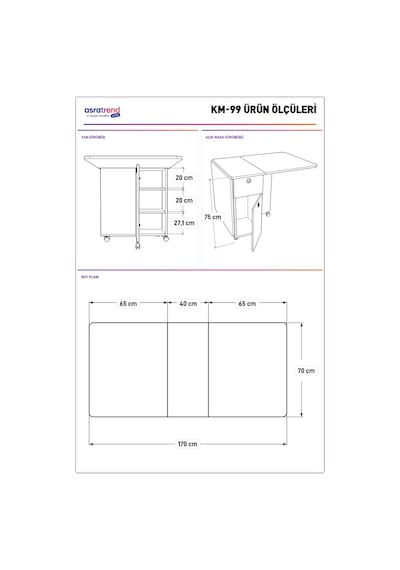 Lüks Katlanır Mutfak Yemek Masası %100 Mdf Pratik Çekmeceli Çalışma Masası Km99 Beyaz