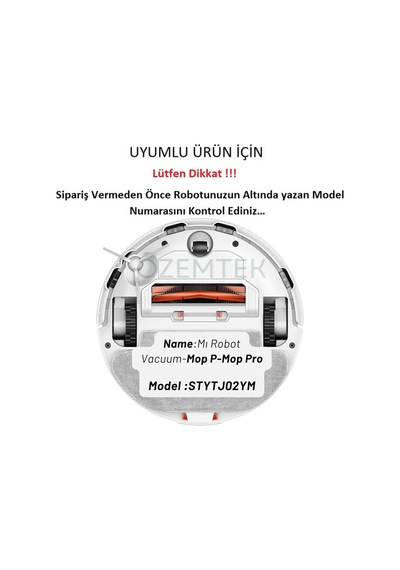 Ozemtek Beyaz Mi Robot Vacuum Mop Pro/vacuum Mop P Model Numarası Stytj02ym Uyumlu Fırça,filtre Tek Renk