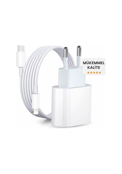 İphone Hızlı Şarj Aleti 8 X Xs Xr 11 12 13 14 Pro Max Mini Plus Uyumlu 20w Gerçek Güç Pd Qc 4.0 Destekli Hızlı Şarj Adaptörü Ve Type-c To Lightning Kablo Seti