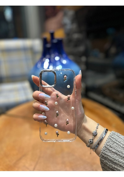 İphone 12 Pro Max Uyumlu Lale Desenli Darbeye Karşı Dayanıklı Kılıf Plastıc Cover Çok Renkli