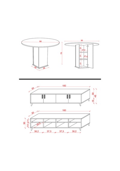 Lüks Yemek Odası Takımı 3 Parça %100 Mdf Konsol Yemek Masası Tv Ünitesi Yt03 Antrasit Lüks Yemek Odası Takımı 3 Parça %100 Mdf Konsol Yemek Masası Tv Ünitesi Yt03 Antrasit