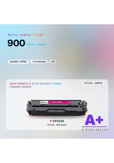 Hp 205a Cf533a Kırmızı Uyumlu Toner A Plus / Color Laserjet Pro M154 / M180 / M181