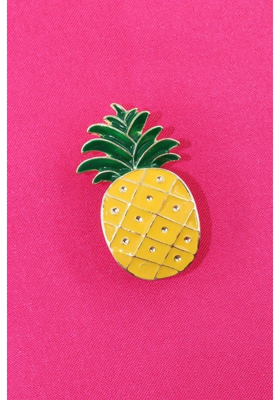 Kristal Taşlı Ananas Broş. Yaka İğnesi Broş. Taşlı Broş. Kadın Broş. Erkek Broş. Broş. Ananas Broş. Çok Renkli