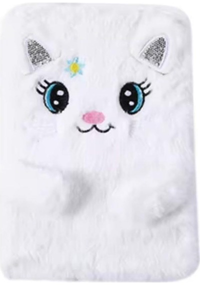Peluş Çizgili Kedi Tasarımlı Defter