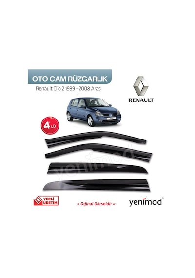 Renault Clio 2 1999 - 2008 Arası 4Lü Cam Rüzgarlık