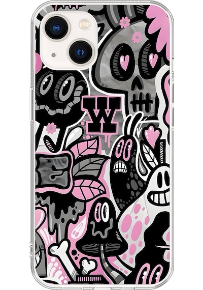 Apple Uyumlu iPhone 13 Şeffaf Kılıf Graffiti 10 Tasarımlı
