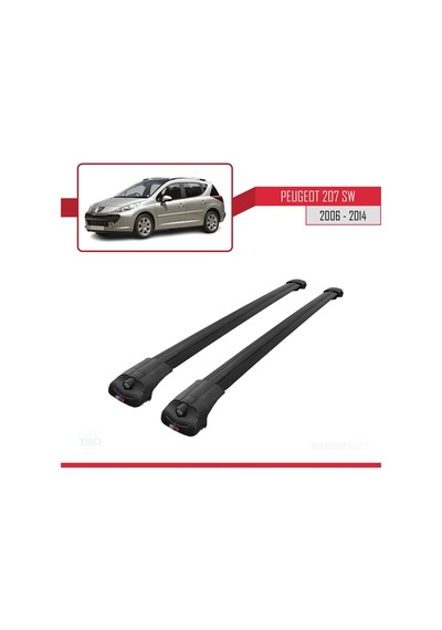 Peugeot 207 Sw 2006-2014 Arası İle Uyumlu Ace-1 Ara Atkı Tavan Barı Siyah