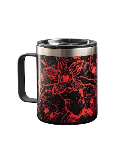 Stranger Things Saplı Termos Kupa - Karanlıkta Parlayan - Mükemmel Sıcaklık Koruma Özelliği - Bulaşık Makinesinde Yıkanamaz - 420 Ml Beyaz - Çok Renkli