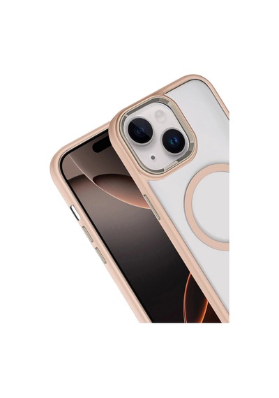 Joko Apple iPhone Uyumlu 14 Terea Magsafe Kapak - Gold Düz Renkli