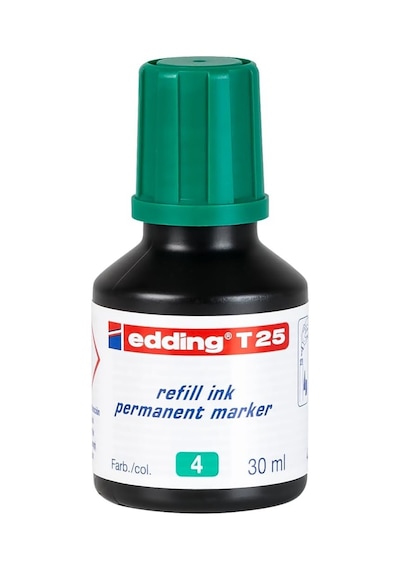 T 25 Permanent Yedek Mürekkep - Kalıcı Mürekkep - Yeşil - 25 Ml Çok Renkli