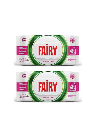Fairy Yüzey Temizlik Havlusu 100 Lü Lilyum Çiçeği X 2 Adet Beyaz