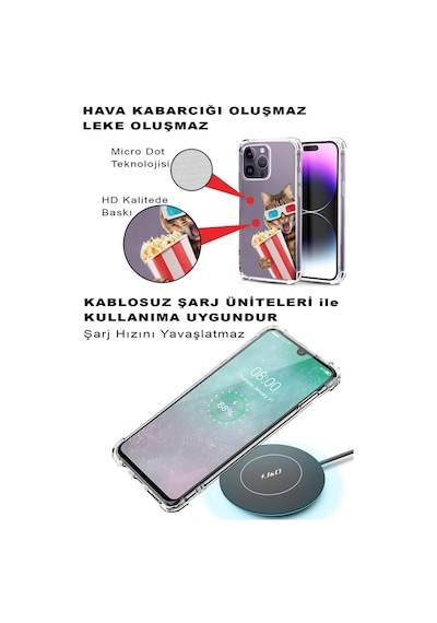 Samsung Galaxy S23fe İle Uyumlu Kedi 1 Baskılı Şeffaf Köşe Korumalı Antişok Kılıf