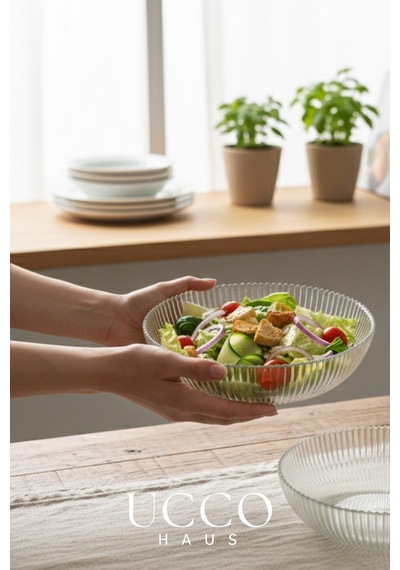 2 Adet 20cm Paris Yuvarlak Kase Seti - Salata Meyve Kasesi - Sunumluk Şık Pinterest Tabak Şeffaf